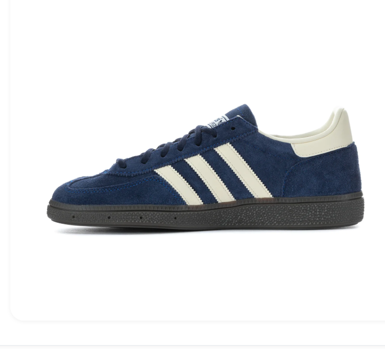 Adidas Handball Spezial Navy Sneakers with Cream Stripes and Dark Grey Sole