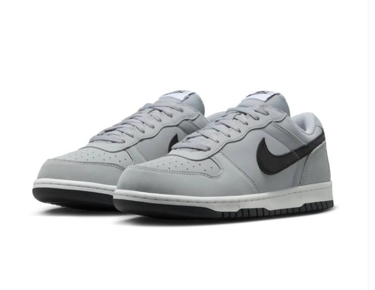 Nike Light Grey Low-Top Sneakers with Black Swoosh