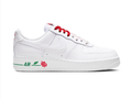 Nike Air Force 1 White Low-Top Sneakers with Red Rose Details