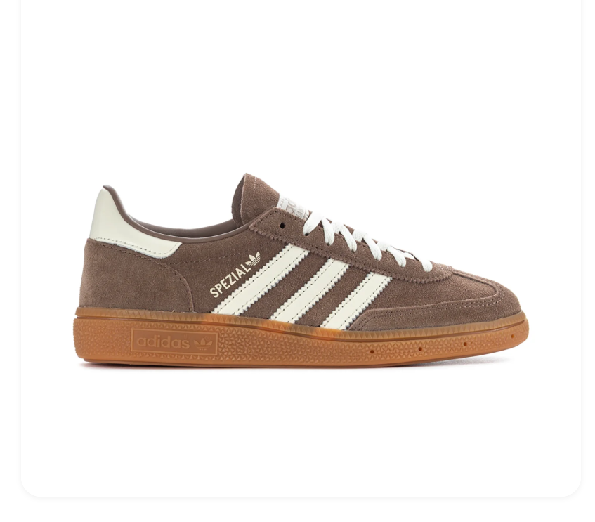 Adidas Handball Spezial Brown Sneakers with Cream Stripes and Gum Sole