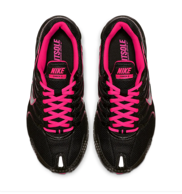 Nike Air Torch 4 Black Sneakers with Hot Pink and Silver Accents