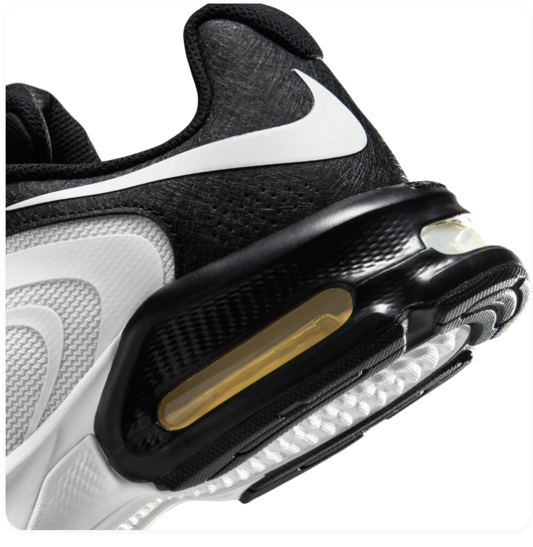 Nike Air Max White and Black Sneakers with Grey Wave Detailing