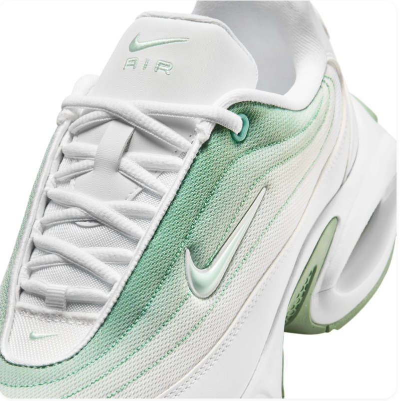 Nike Air Max White and Mint Green Sneakers with Sculpted Sole