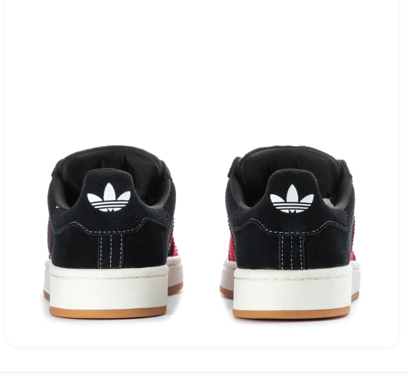 Adidas Campus Black Sneakers with Bright Pink Stripes and Gum Outsole
