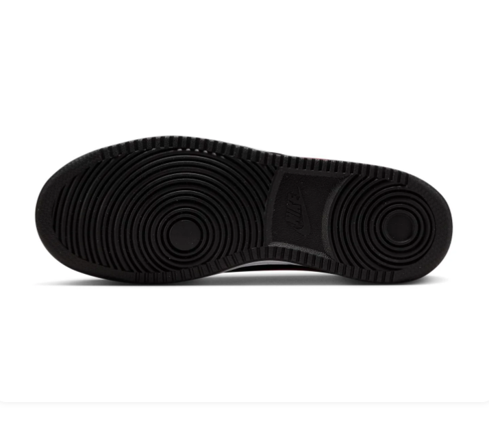 Nike Court Vision Low Black and White Sneakers with Red Swoosh
