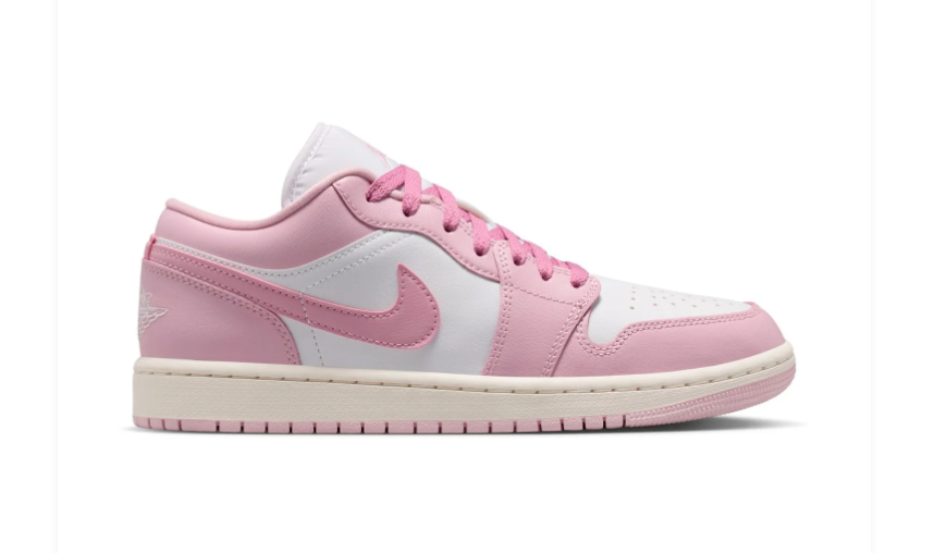 Air Jordan 1 Low Pink and White Sneakers