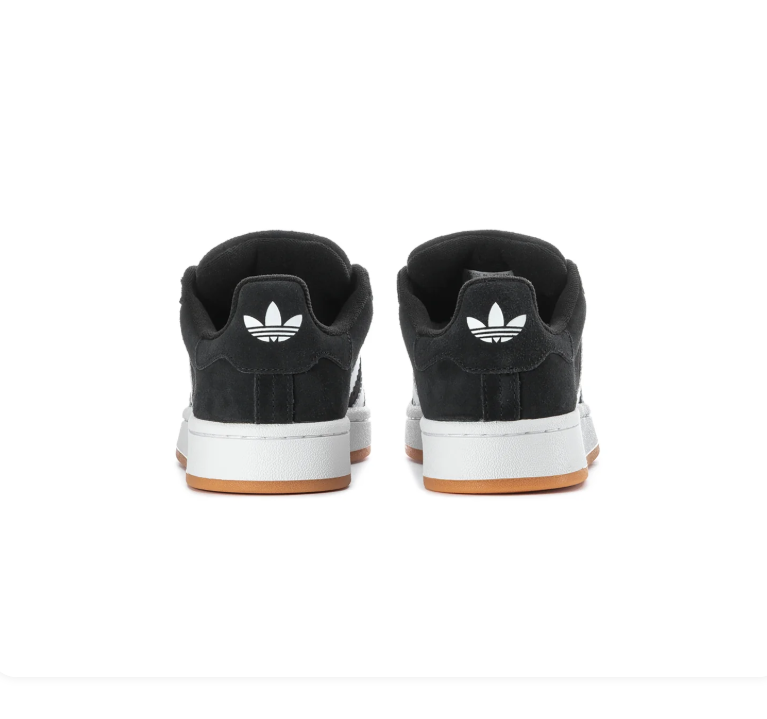 Adidas Campus Black Sneakers with White Stripes and Gum Outsole