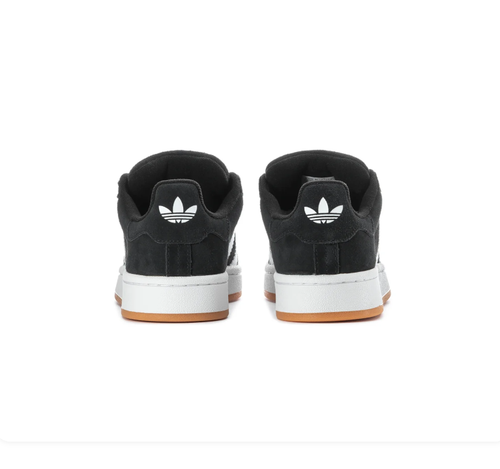 Adidas Campus Black Sneakers with White Stripes and Gum Outsole