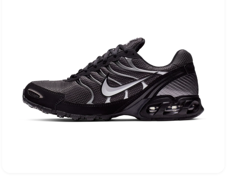 Nike Air Max Black and Charcoal Sneakers with Silver Accents