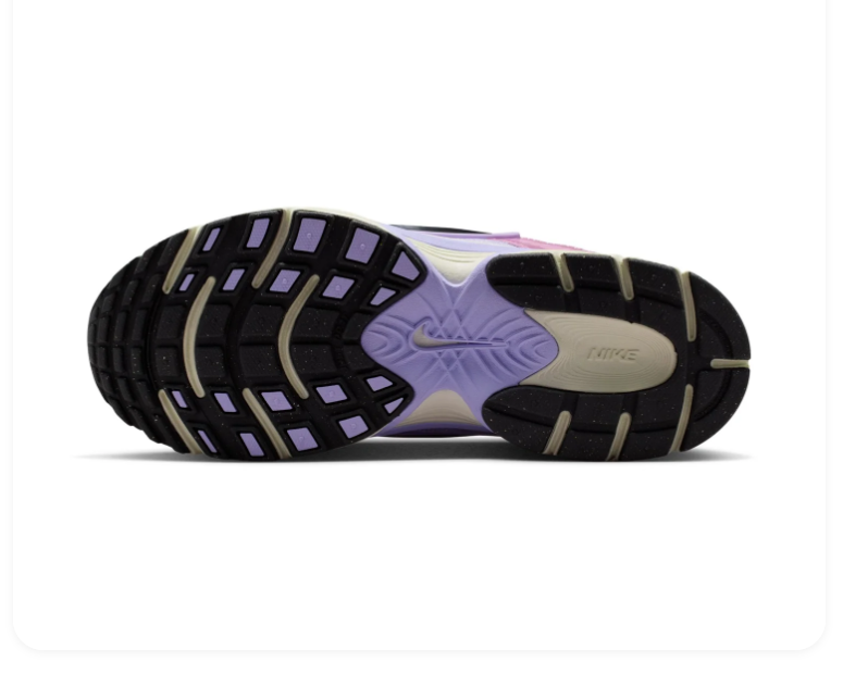 Nike Lilac Mesh Sneakers with Metallic Pink Overlays and Cream Sole